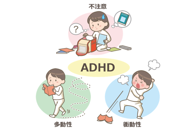 ADHDは発達障害の一種で、不注意・多動性・衝動性といった特徴があります